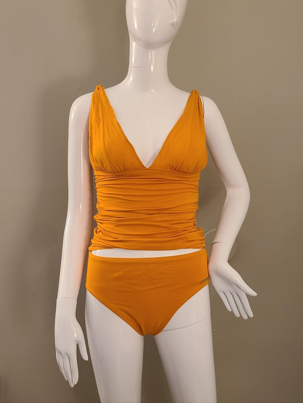 Carmen Marc Valvo Bright Orange One-Piece Swimsuit